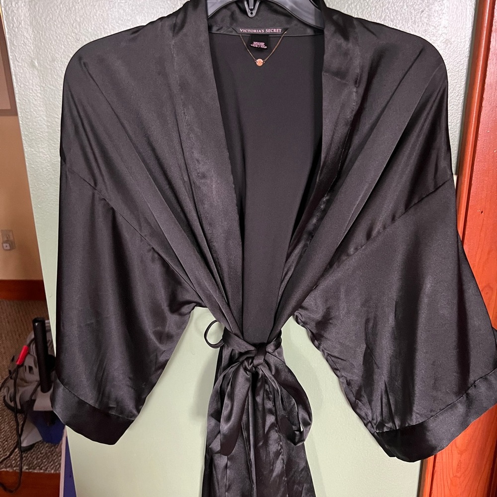 Satin robe.